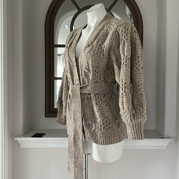 SEA New York Polly Wool Cable Knit Cardigan Sweater, Size XS New w/Tag $425 - Picture 8 of 13